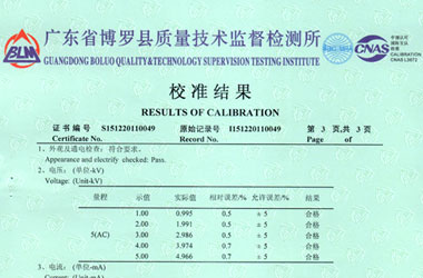 电磁仪器计量证书报告结果页图片